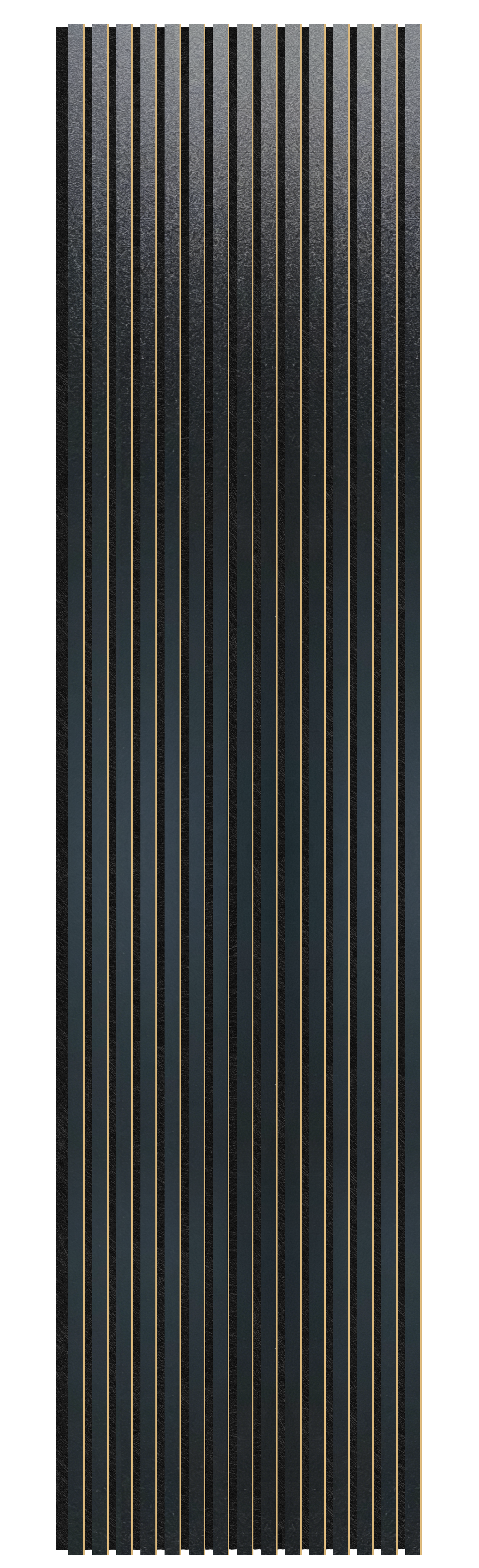 Acoustic Slatted Wall Panel 240 x 60cm - Slimline Profile - Black