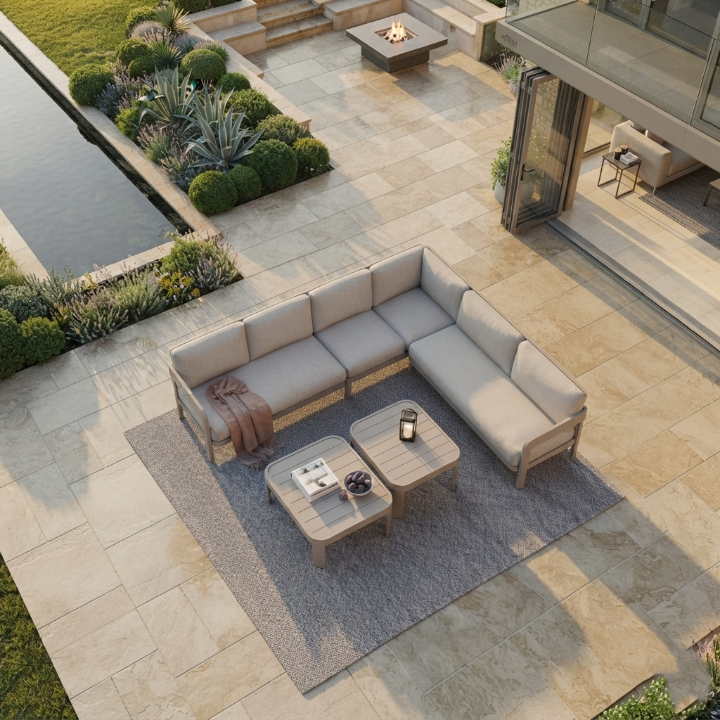 The Wilmslow Premium 6-Seater Aluminium Corner Sofa Set with Coffee Table – Architectural Taupe
