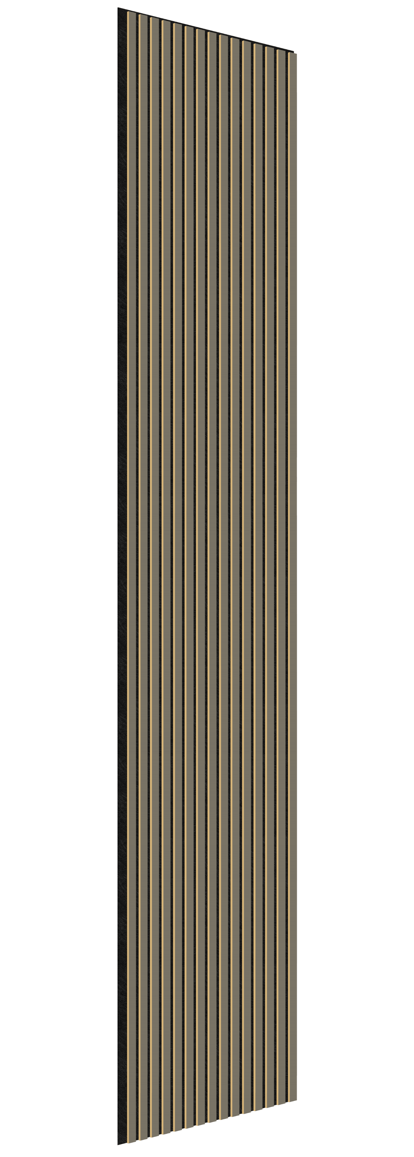 Acoustic Slatted Wall Panel 240 x 60cm - Slimline Profile - Grey