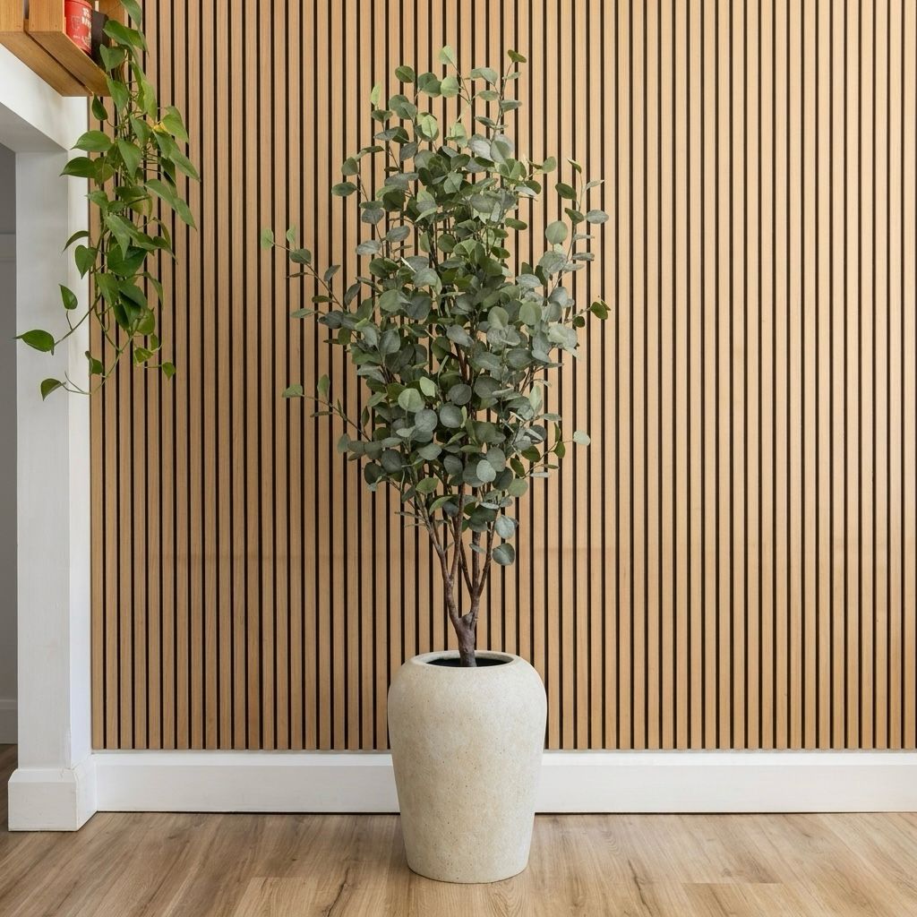 Artificial Eucalyptus Tree UV/IFV In Lena Beige Planter