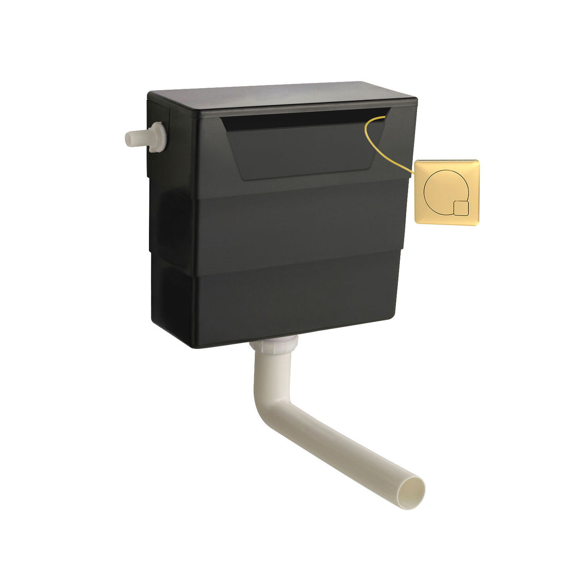 Concealed Cistern With Brushed Brass Contemporary Dual Flush Plate - Main product image