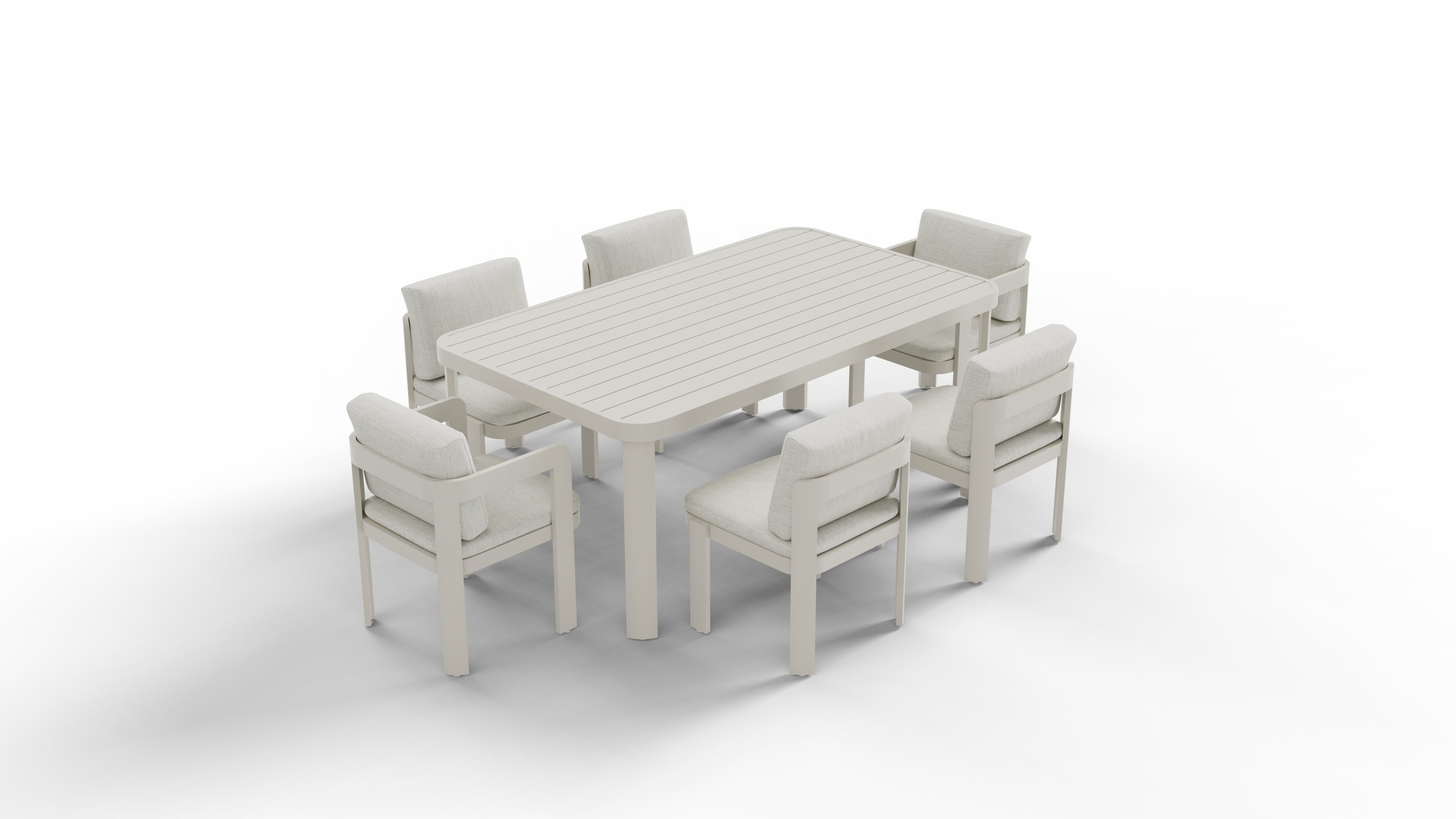 The Hale Premium 6-Seater Aluminium Dining Set – Architectural Taupe
