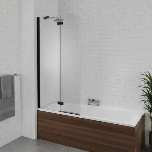 Aquadart Venturi 6mm Square Bathscreen - 1500x900mm - Matt Black