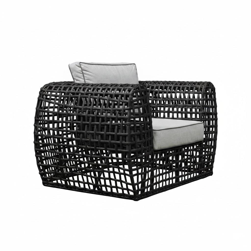 The Oxford Premium 5-Seater Rattan Sofa Set with Glass-Top Coffee Table - Black
