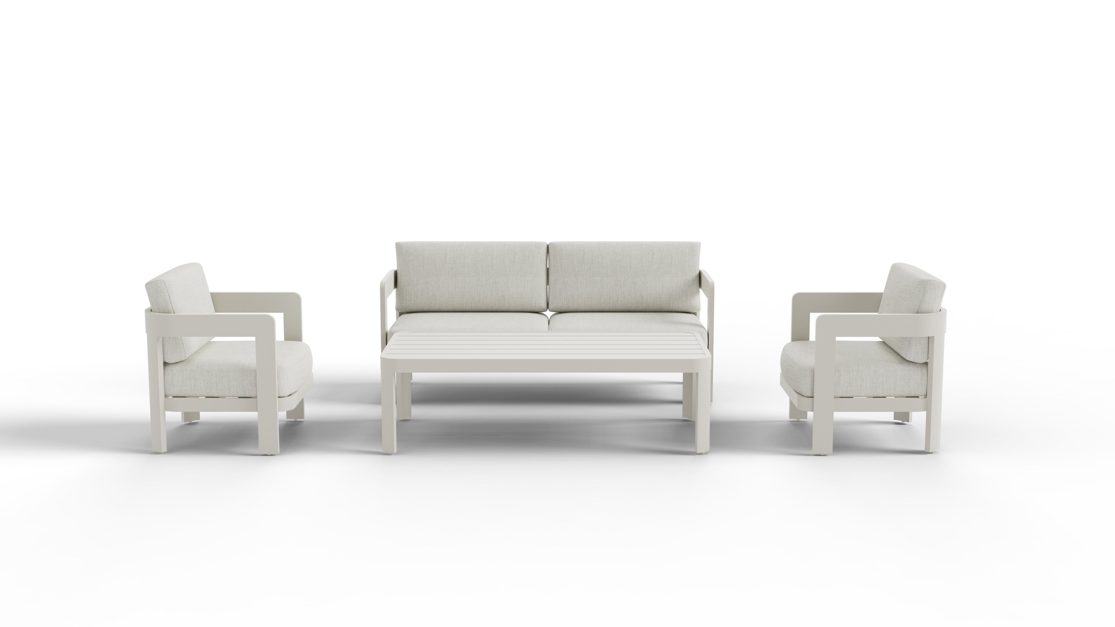 The Bowdon Premium 5-Seater Aluminium Lounge Set with Coffee Table – Architectural Taupe