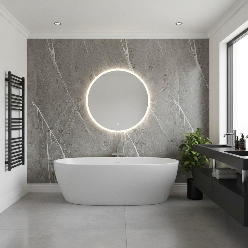 10mm Bathroom Shower Wall Panels | 240cm X 60cm | Dark Grey | 100% Waterproof