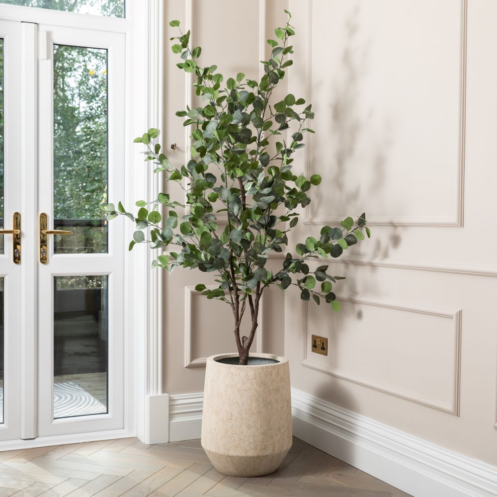 Artificial Eucalyptus Tree UV/IFV In Harrith Beige Planter