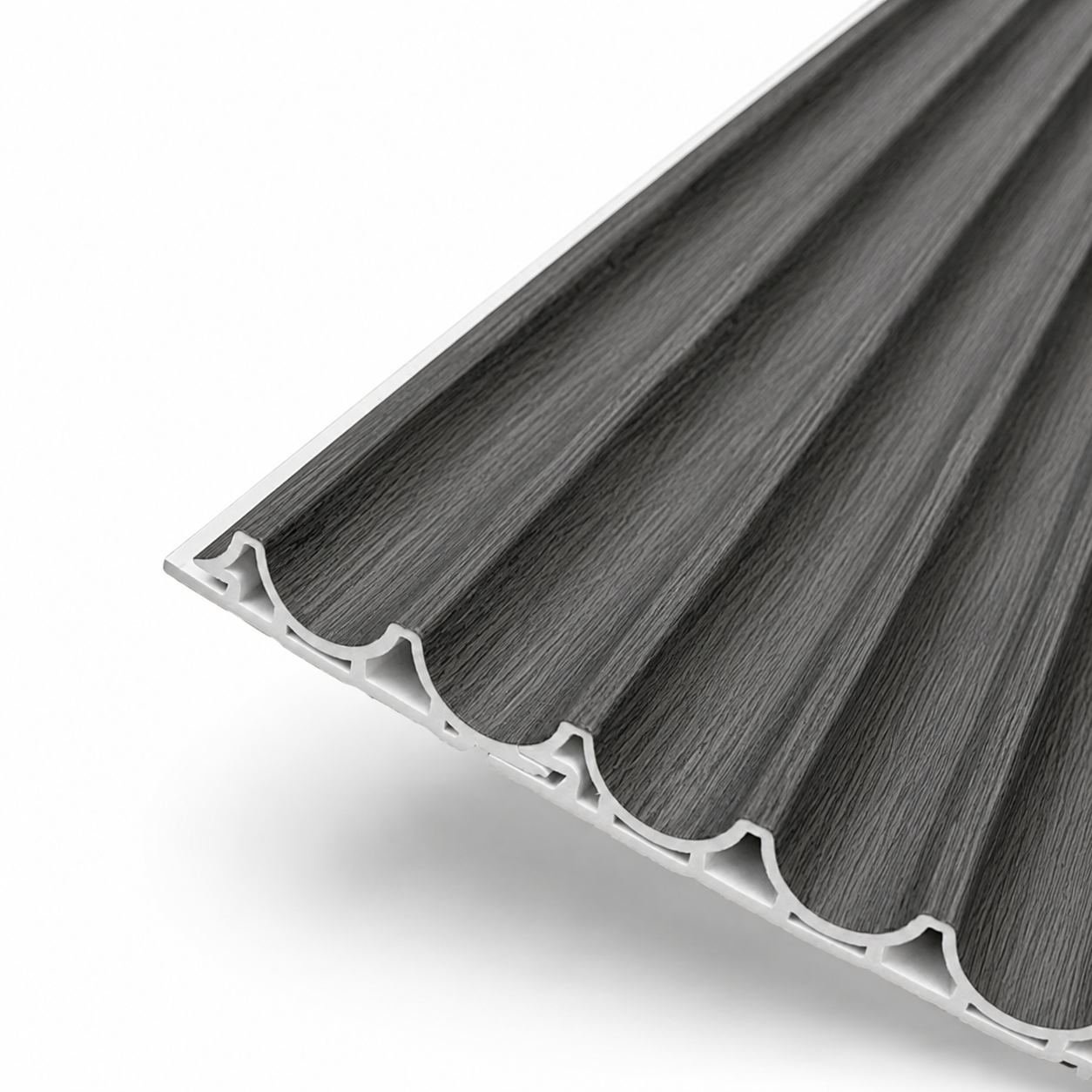 WPC 3D Wave Wall Panels | Outdoor | 235cm x 15.9cm | 10 Pack | Ash Grey