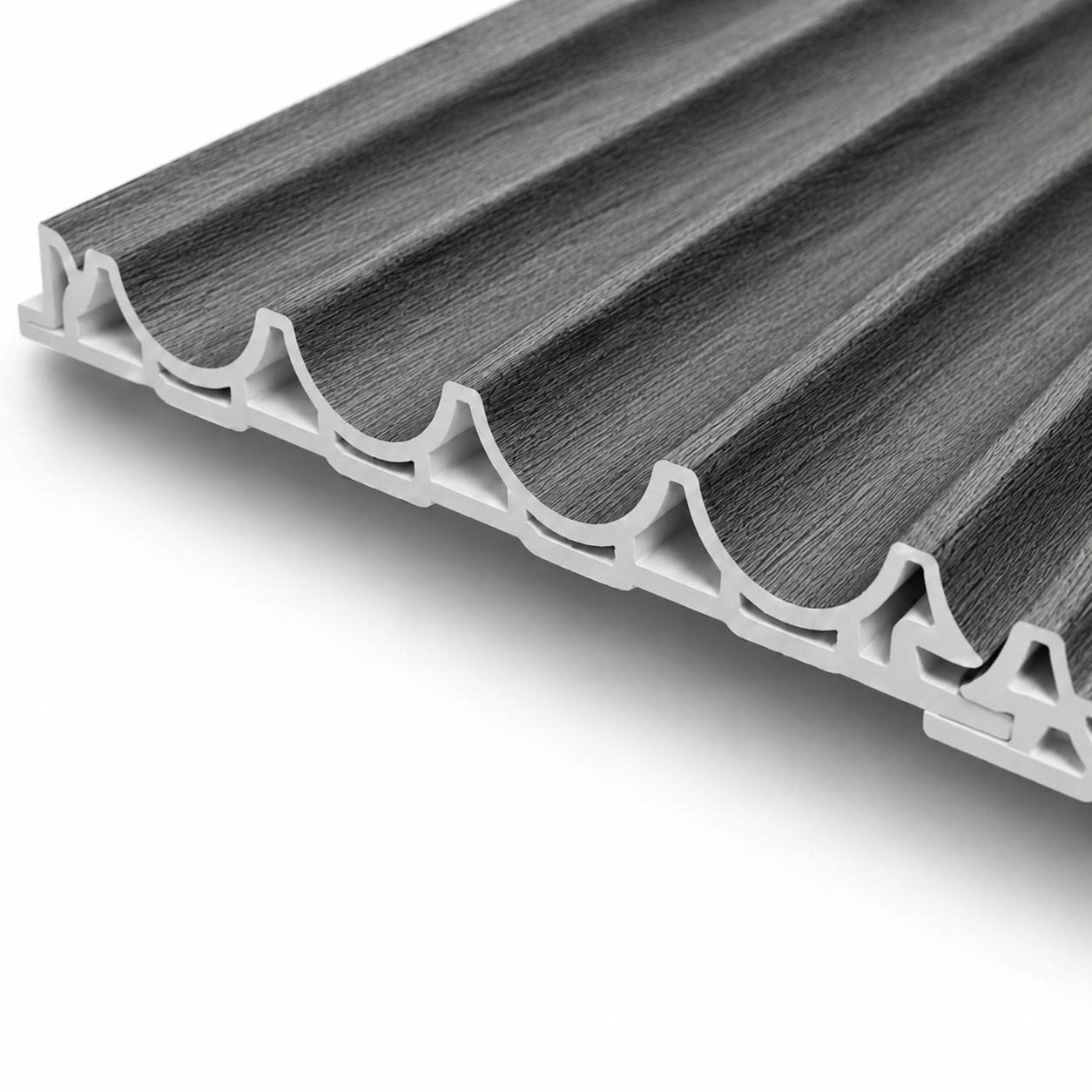 WPC 3D Wave Wall Panels | Outdoor | 235cm x 15.9cm | 10 Pack | Ash Grey