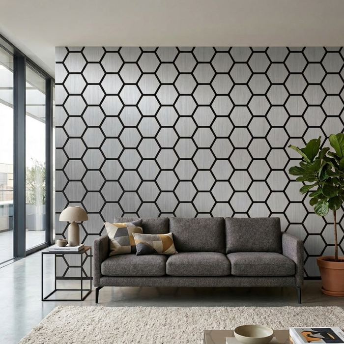 Hexagonal Acoustic Wall Panels | 700mm x 570mm | Grey Oak x 1 Panel