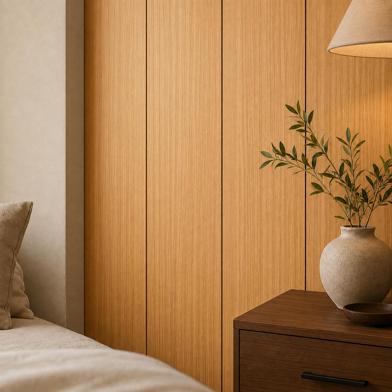 WPC Flat Wall Panels | Indoor | 236cm x 40.5cm | 5 Pack | Light Oak