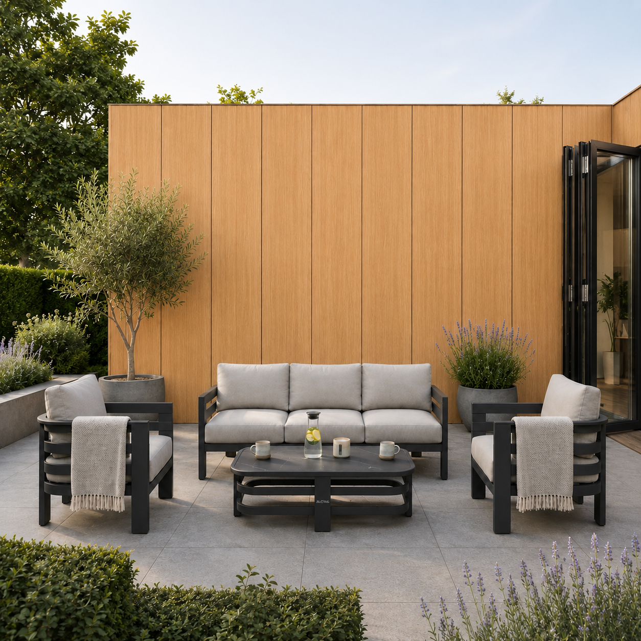 WPC Flat Wall Panels | Outdoor | 236cm x 40.5cm | 5 Pack | Light Oak