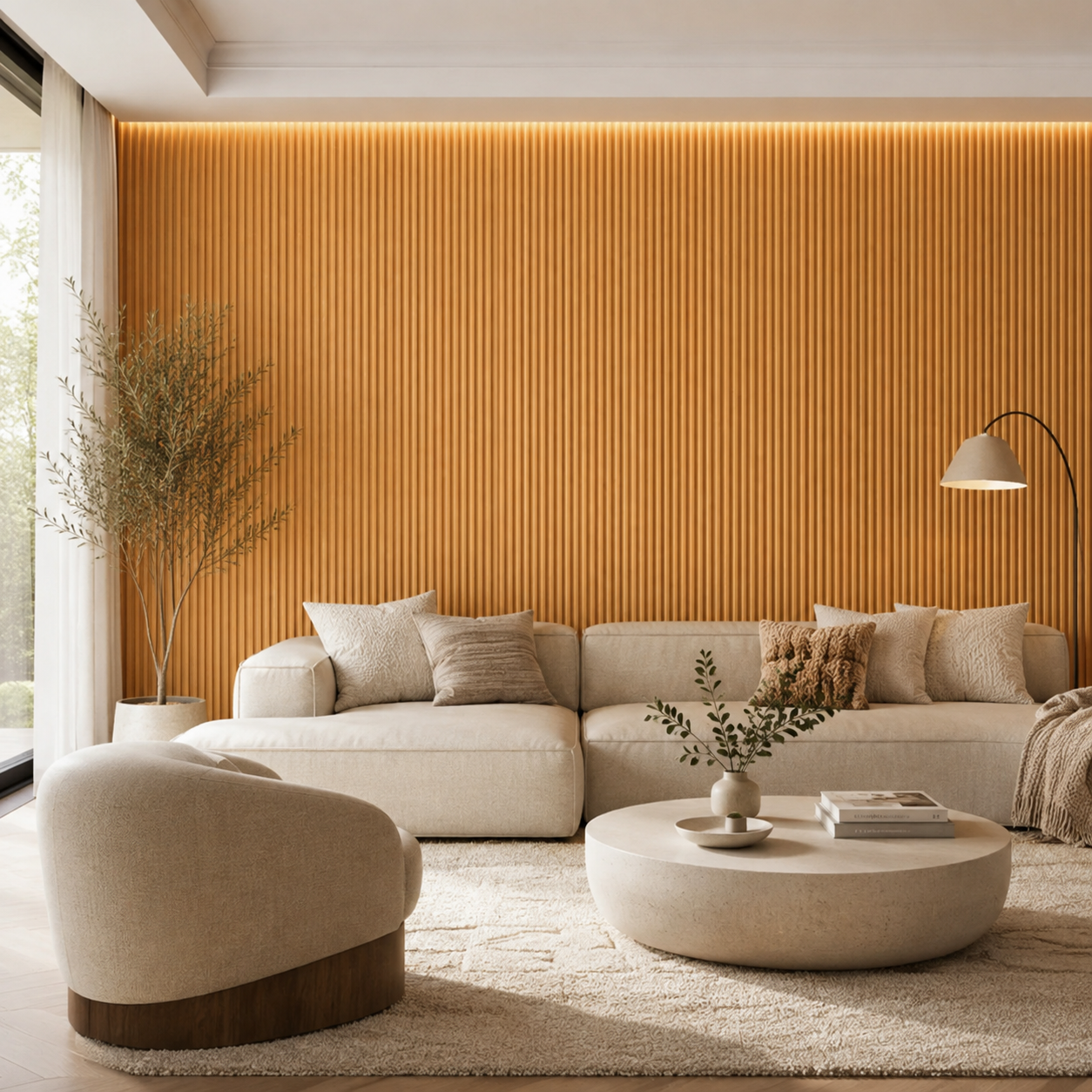 WPC 3D Wave Wall Panels | Indoor | 235cm x 15.9cm | 10 Pack | Light Oak