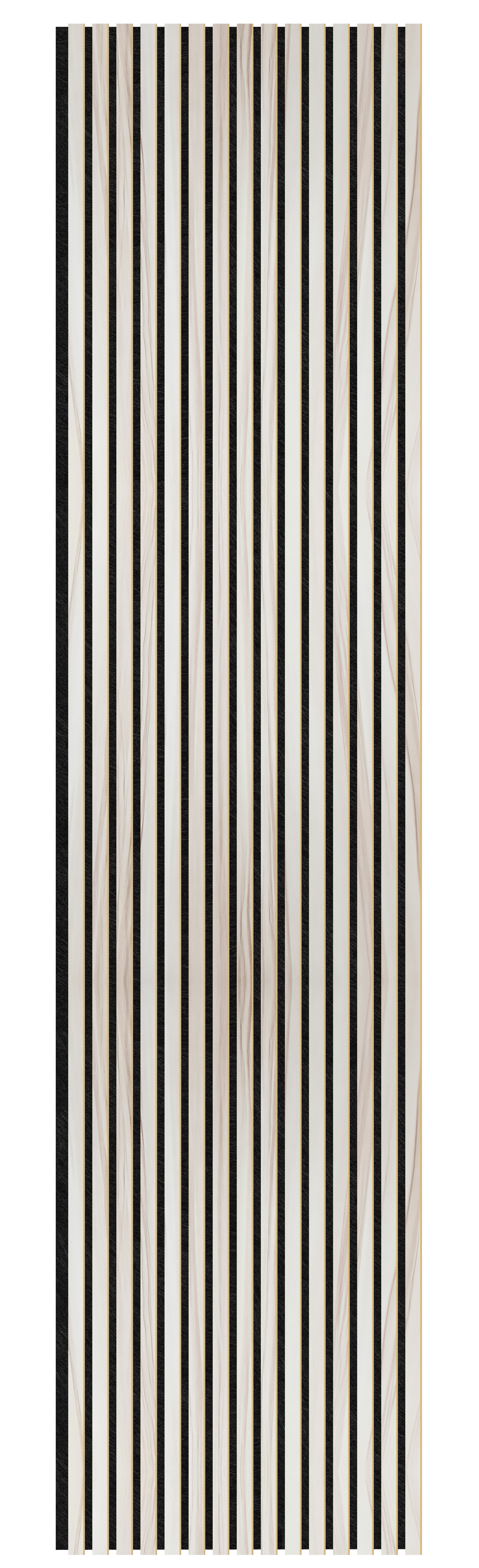 Acoustic Slatted Wall Panel 240 x 60cm - Slimline Profile - Walnut