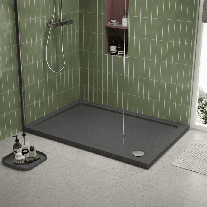 Nuie Pearlstone TR71023 Slate Grey rectangular shower tray – manufacturer additional image