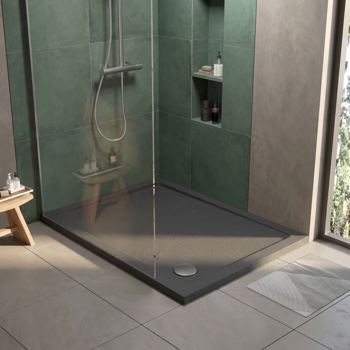 Nuie Pearlstone TR71024 Slate Grey rectangular shower tray – manufacturer additional image