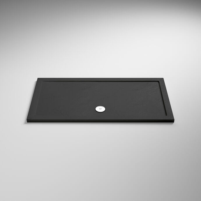 Nuie Pearlstone TR71034 Slate Grey shower tray 1400 x 900mm – front product view
