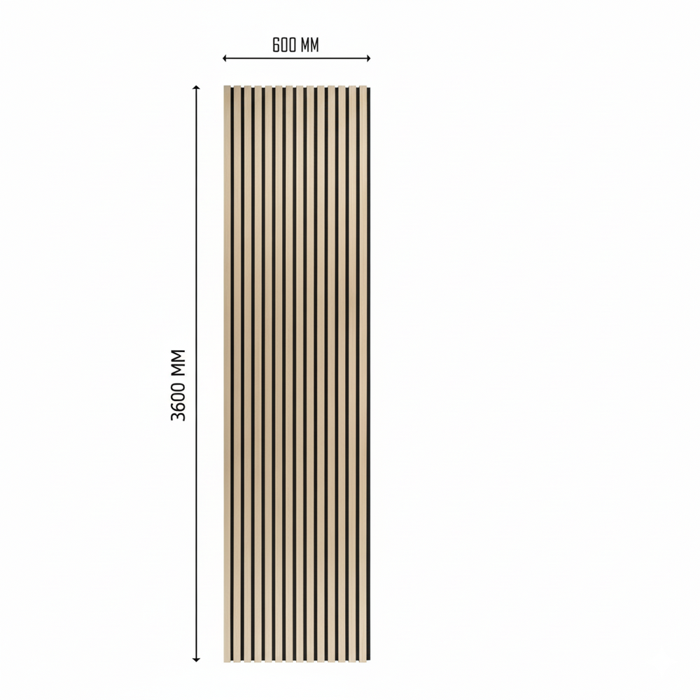 3.6m x 60cm | Acoustic Slat Wall Panels | Classic/Light Oak | Premium