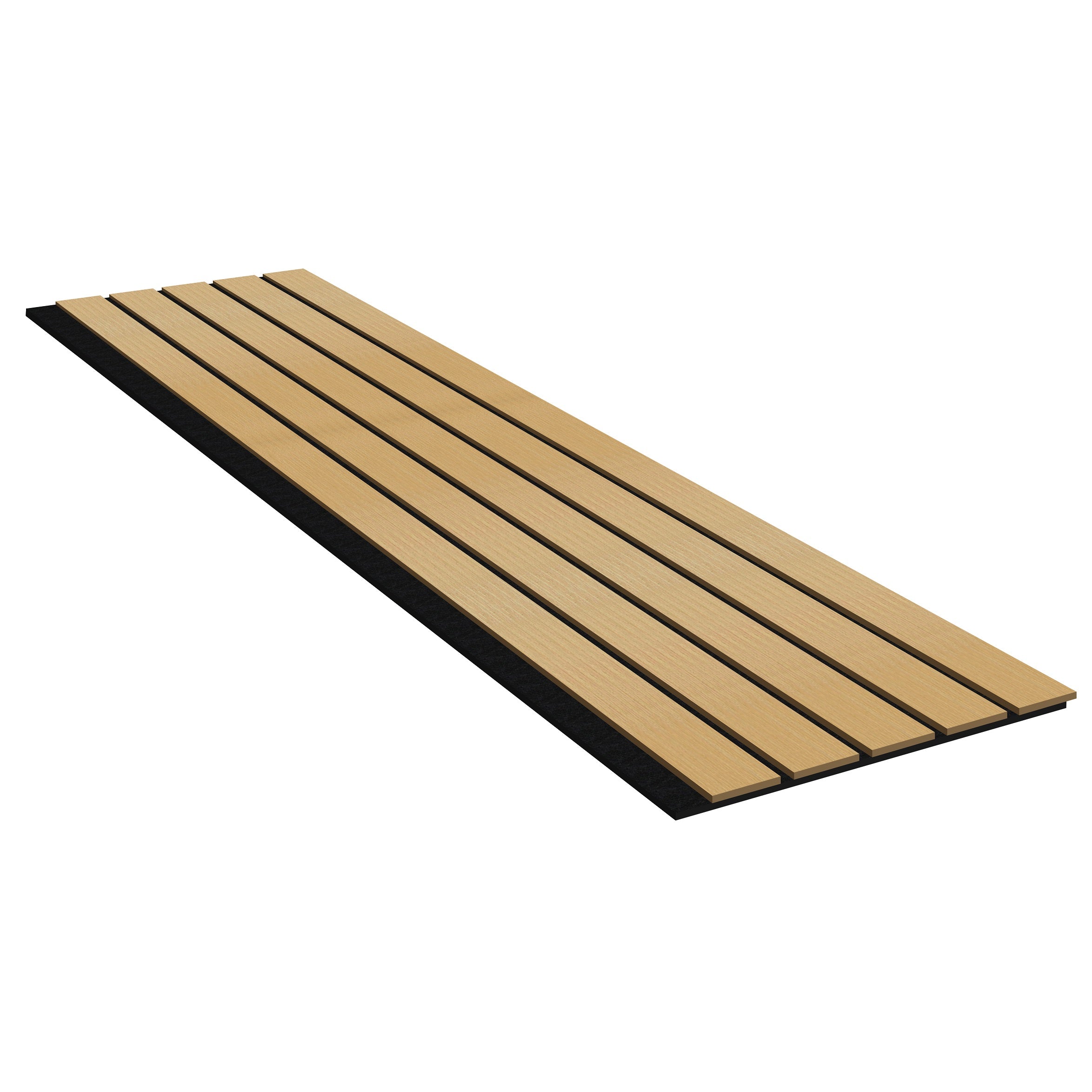 Acoustic Slat Wall Panels | Premium UltraWide Slats | 240cm x 60cm | Light Oak With Black
