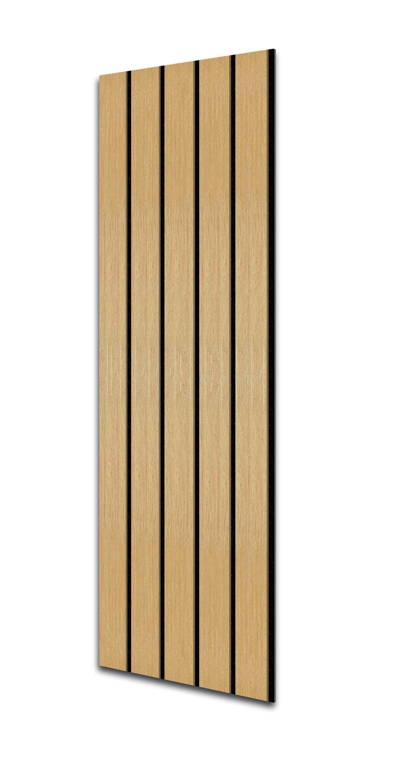 Acoustic Slat Wall Panels | Premium UltraWide Slats | 240cm x 60cm | Light Oak With Black