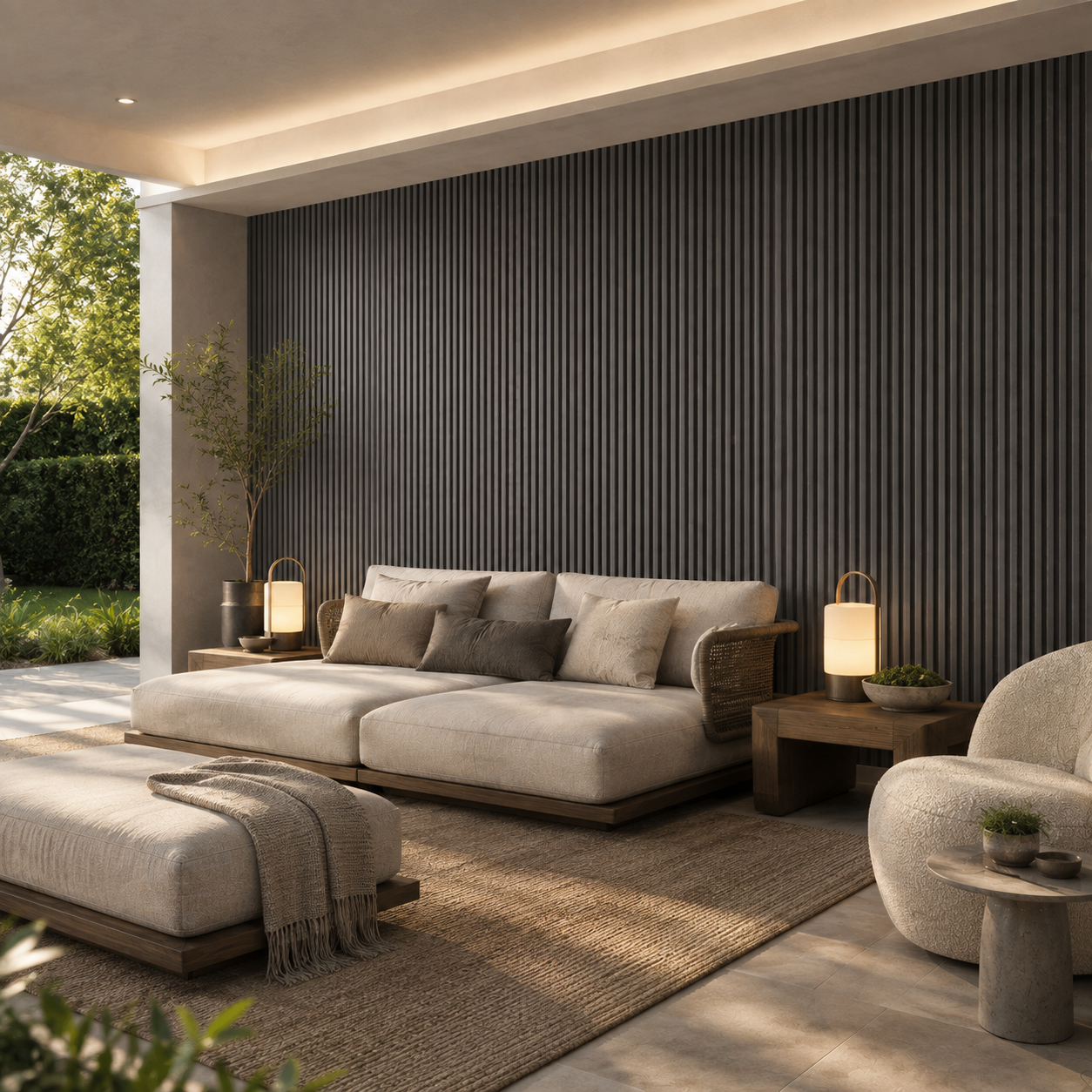 WPC 3D Wave Wall Panels | Outdoor | 235cm x 15.9cm | 10 Pack | Ash Grey
