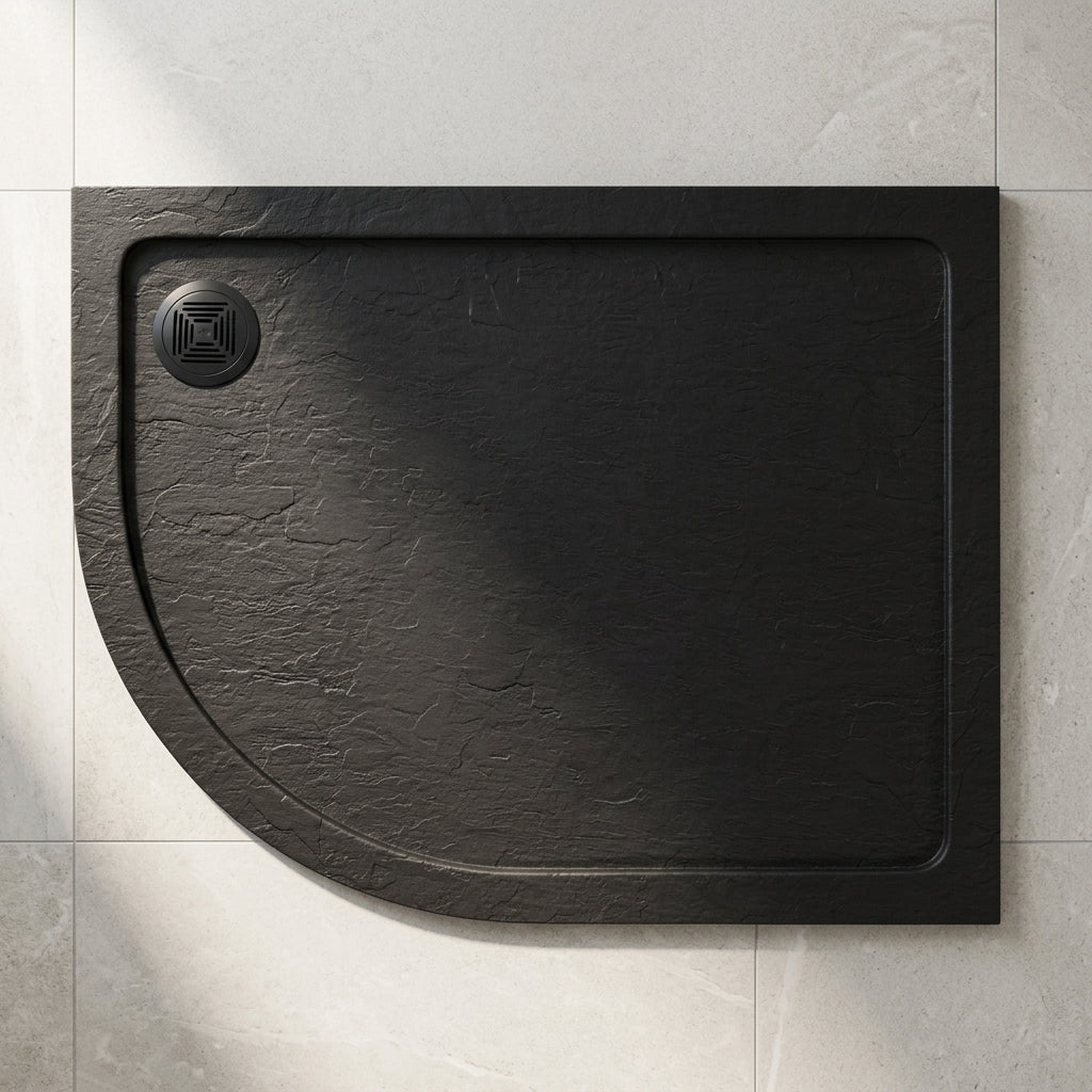 Aquadart Slate Shower Tray 1200x800 QuadLH Black