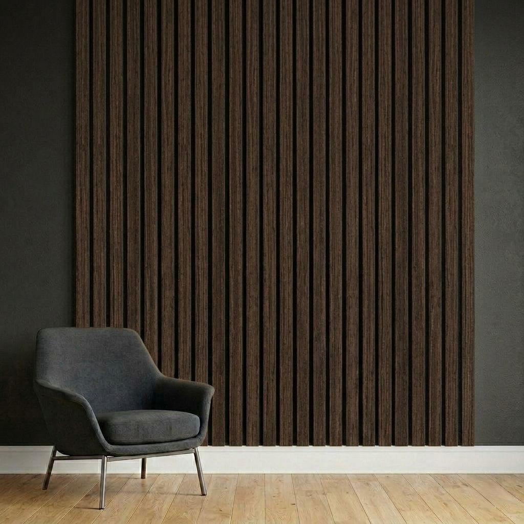 Acoustic Slat Wall Panels | Premium UltraWide Slats | 240cm x 60cm | Smoke