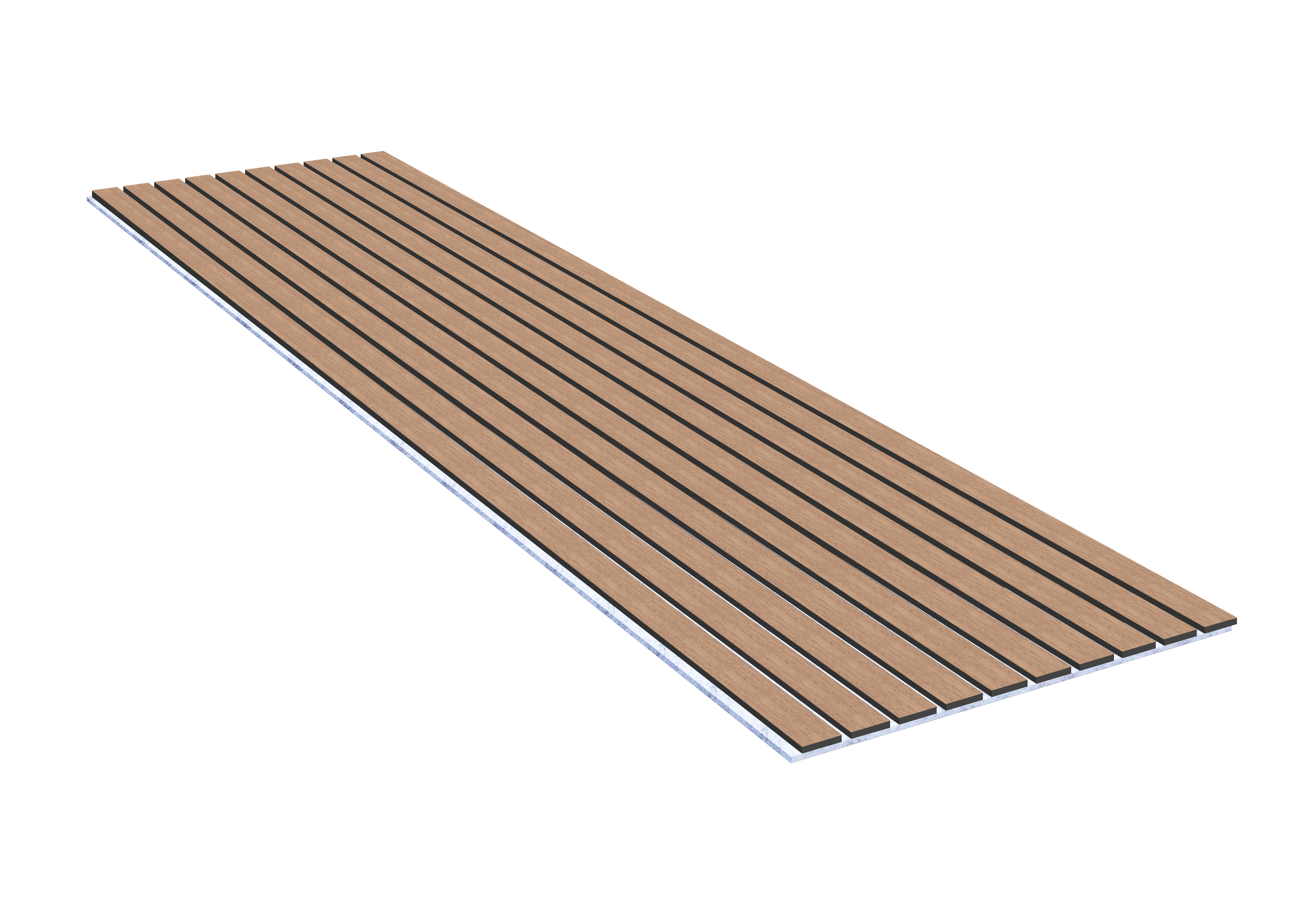 Acoustic Slat Wall Panels | Premium UltraWide Slats | 240cm x 60cm | Walnut With Silver