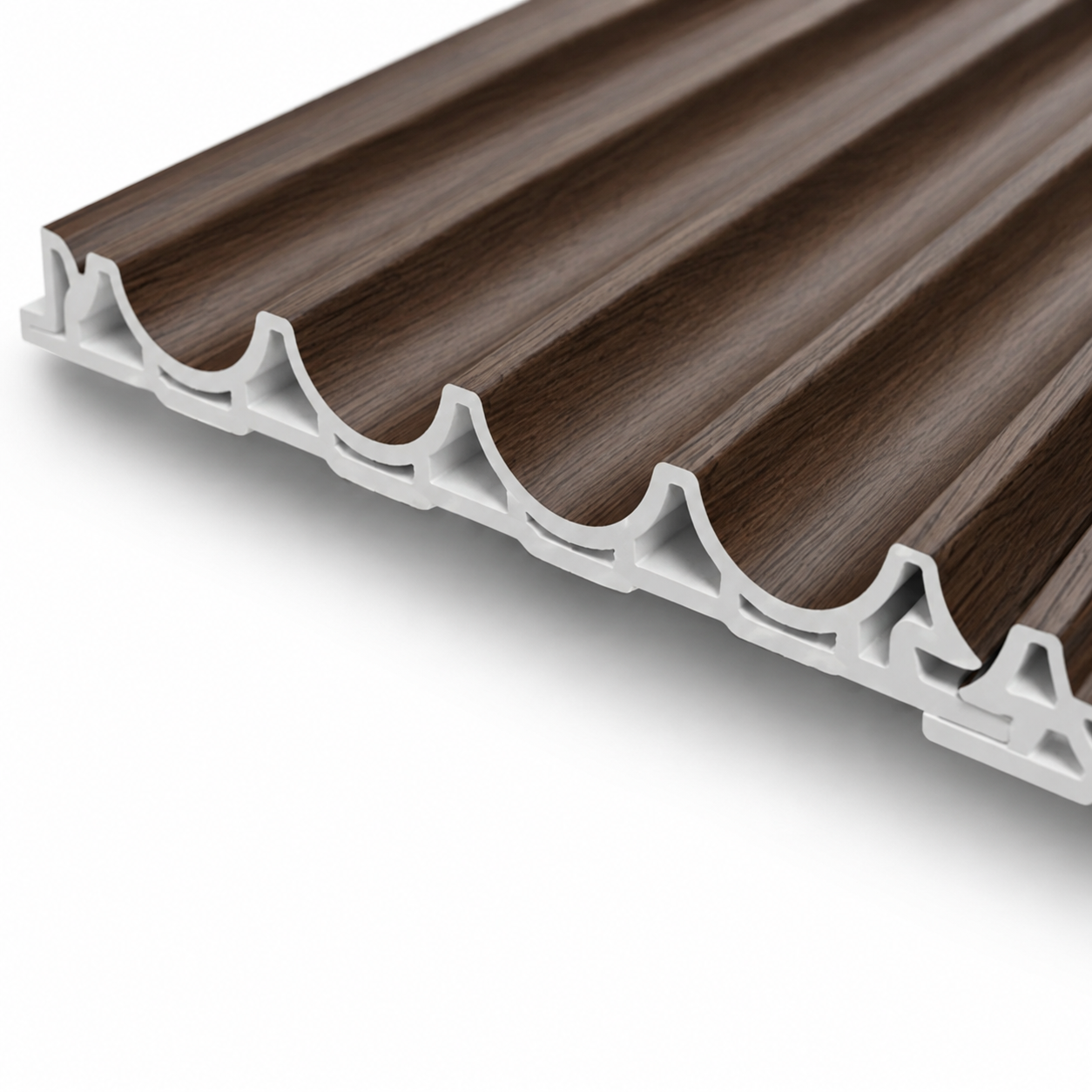 WPC 3D Wave Wall Panels | Indoor | 235cm x 15.9cm | 10 Pack | Walnut
