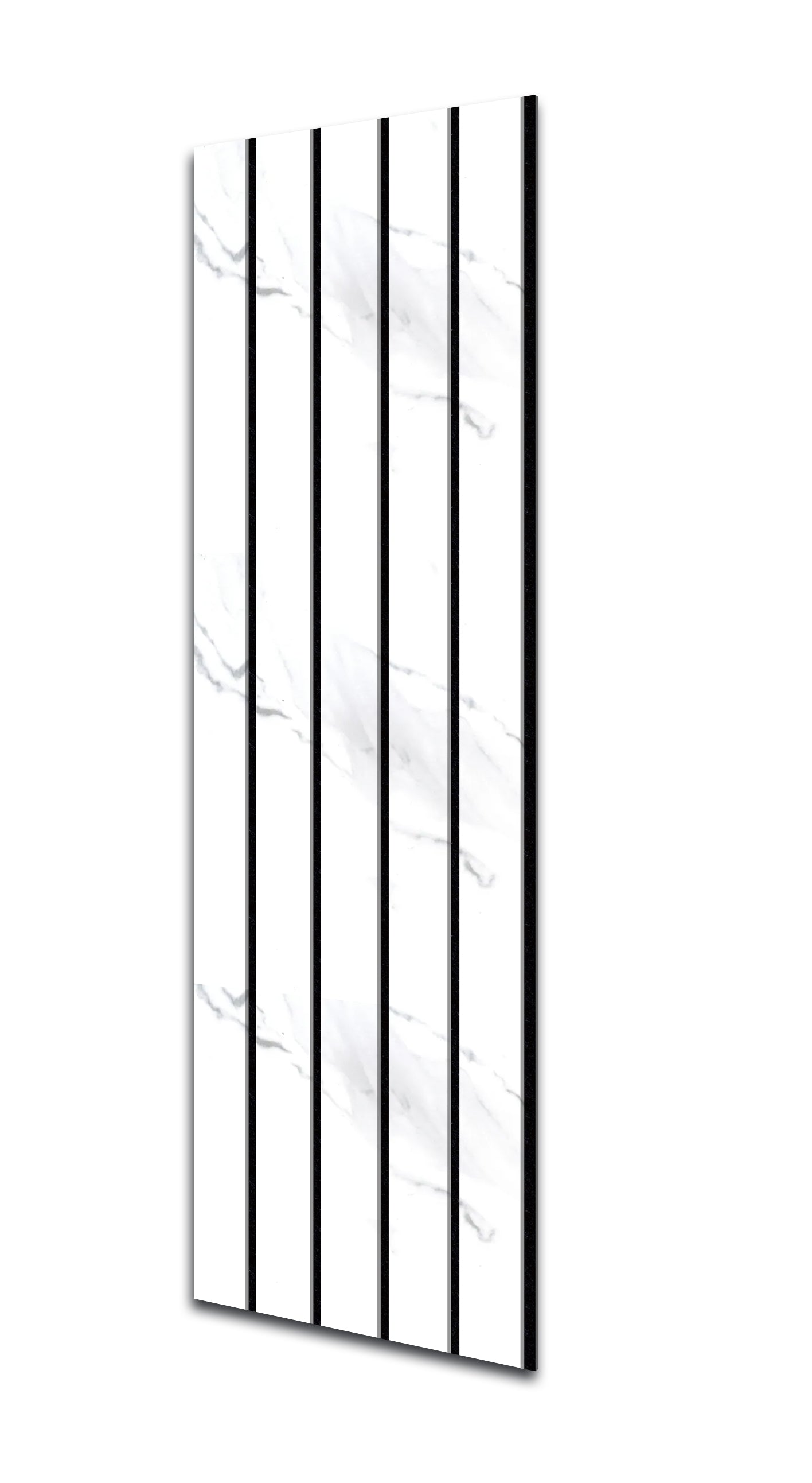 Acoustic Slat Wall Panels | Premium UltraWide Slats | 240cm x 60cm | White Marble
