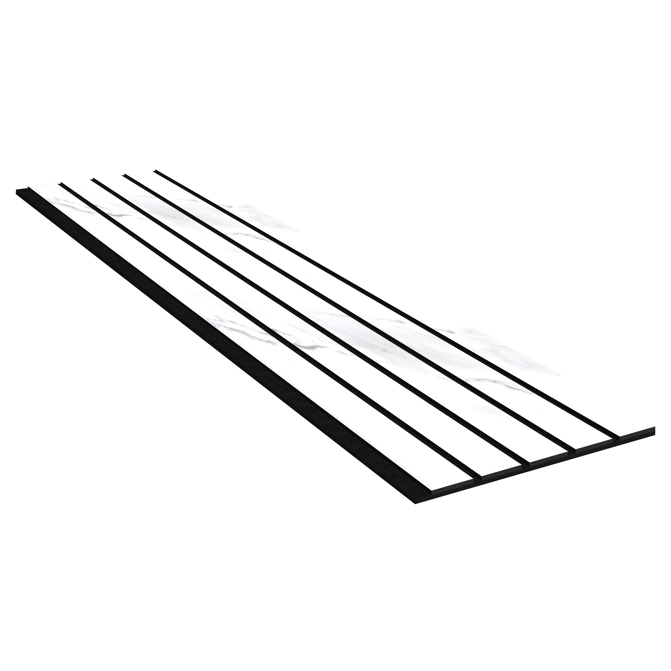 Acoustic Slat Wall Panels | Premium UltraWide Slats | 240cm x 60cm | White Marble