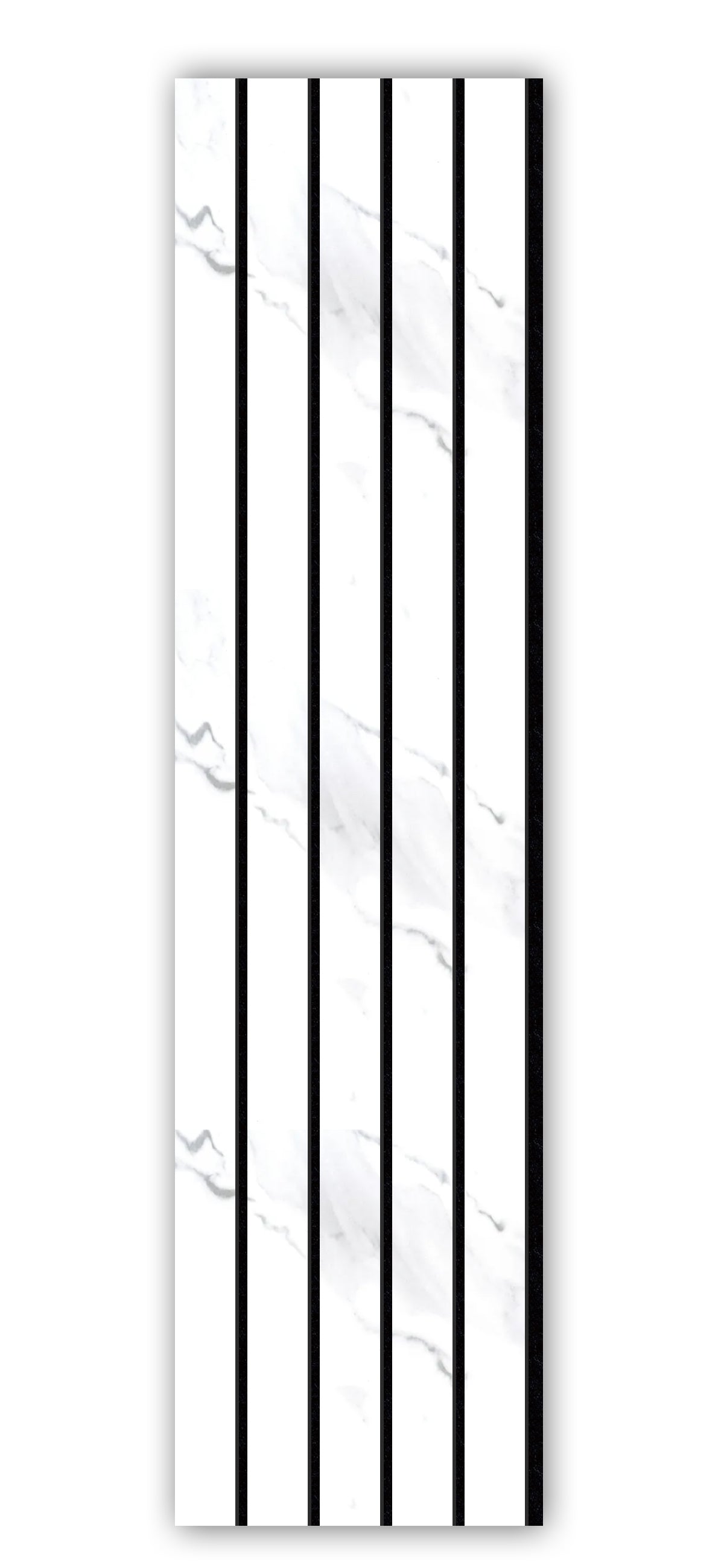Acoustic Slat Wall Panels | Premium UltraWide Slats | 240cm x 60cm | White Marble