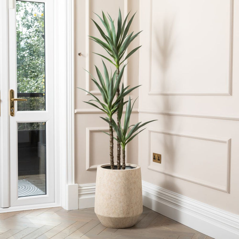 Artificial Yucca Tree UV/IFV in Harrith Beige Planter